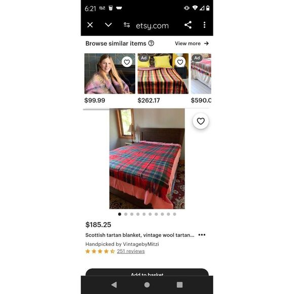 Vintage Heather Brae Mohair Scotland Throw Blanket Red 52" X 62" Christmas Wool - Picture 7 of 7